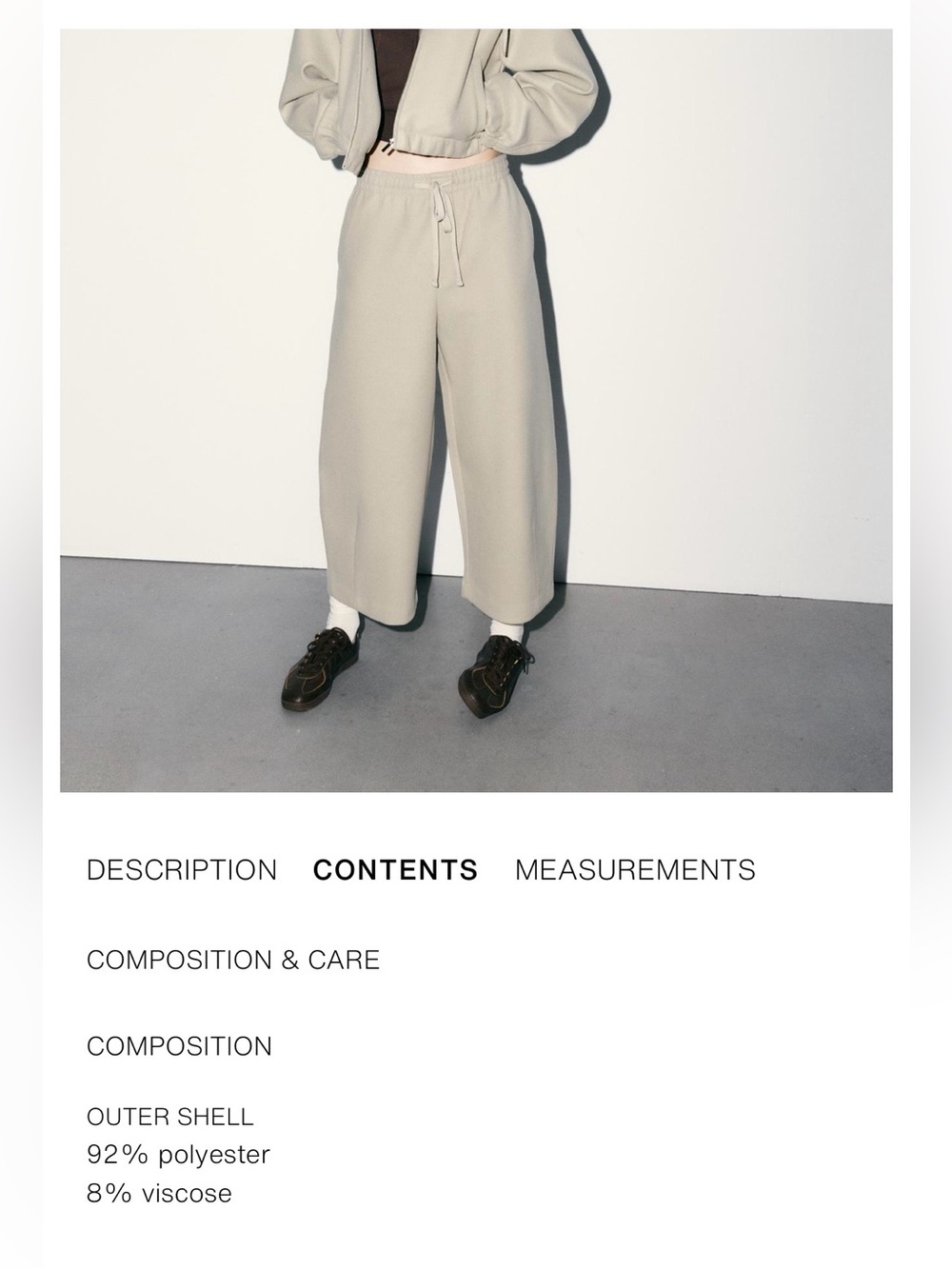 Zara Matching Set Oversized 2-Piece Bomber Jacket and Barrel Pants Gray Green - Picture 10 of 16